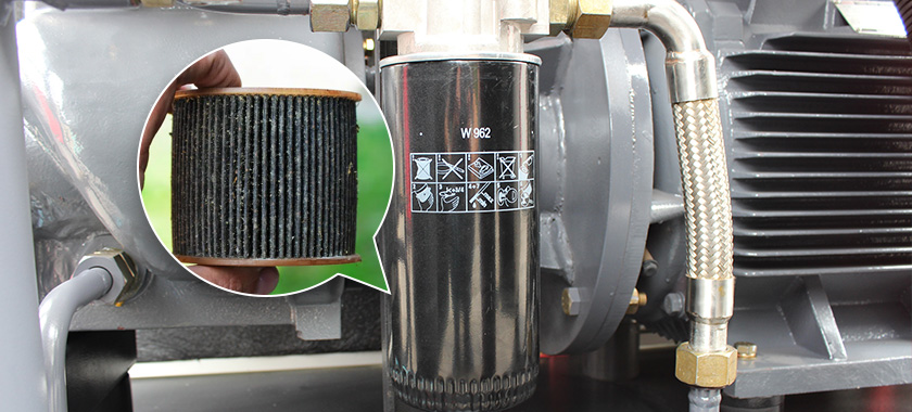 Causes and Solutions of Overheating Faults in Screw Air Compressors-2 Clogged Oil Filter