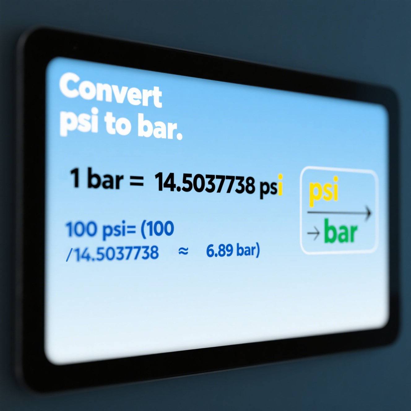 psi to bar